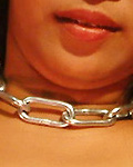 chains around her neck