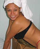 this filipina bargirl just got wet hair from the shower